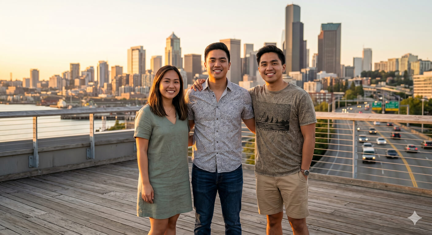 A U.S. city skyline — one of the cities where the EB-3 program hires.